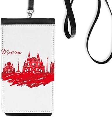Moscow Red Cathedral Russia City Phone Wallet Purse Hanging Mobile Pouch Black Pocket