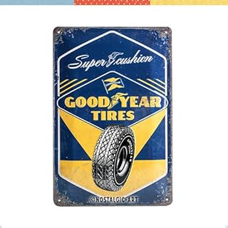 Nostalgic-Art Retro Tin Sign  Goodyear  Super Cushion  Gift idea for car and motor fans, Metal Plaque, Vintage design for decoration, 20 x 30 cm
