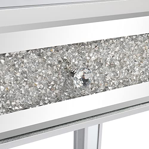 Karl Home KHMCT5137 Mirrored Desk With 2 Drawers Silver Console Table Mirror Sofa Table thumb #6