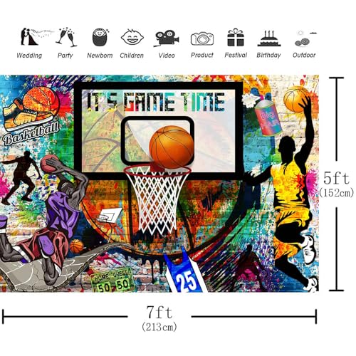 Fondo Fotográfico de Baloncesto 7x5ft miniatura 5