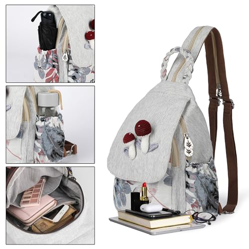 Girls-Convertible-Sling-Bag-Hand-Craft-Artisan-Backpack-Beautiful-Canvas-Premium-Casual-Day-Pack-for-Women