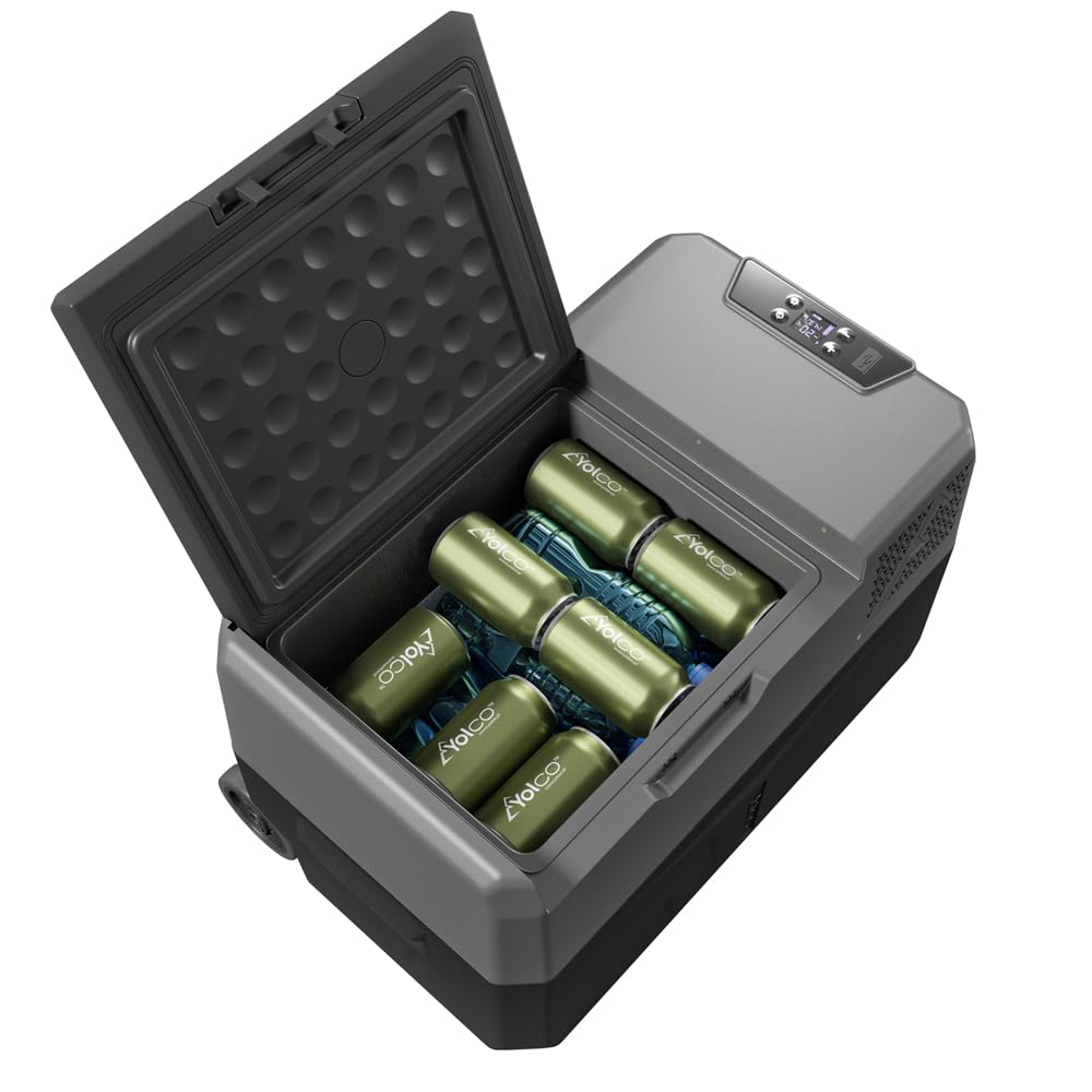Yolco BCX30 Carbon elektryczna lodówka kompresorowa, sterowanie za pomocą Bluetooth, 12/24 V i 230 V, do samochodu, ciężarówki, łodzi, lodówki kempingowej