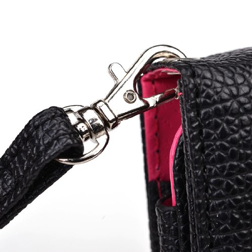 Kroo Clutch Wristlet Wallet For 4-Inch Smartphone With See Thru Screen - Carrying Case - Non-Retail Packaging - Black And Magenta" #TOP4