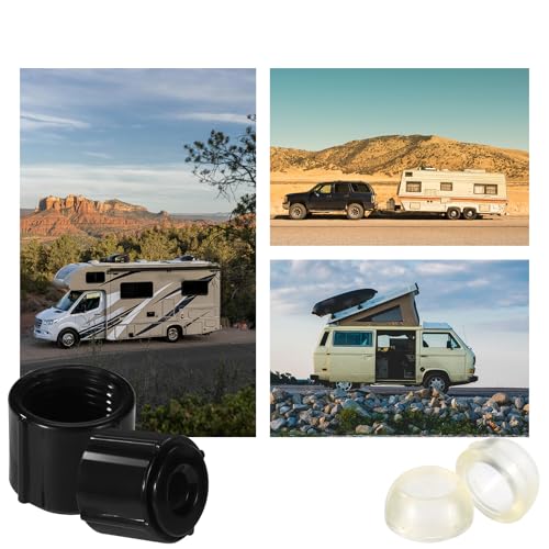 Image of 2 Sets Low Point Drain Seals and Caps for 1 /2 Inch Hot & Cold Water Lines, Low Point Drain Plugs Valve Seals Ring for RV Camper Travel Trailer