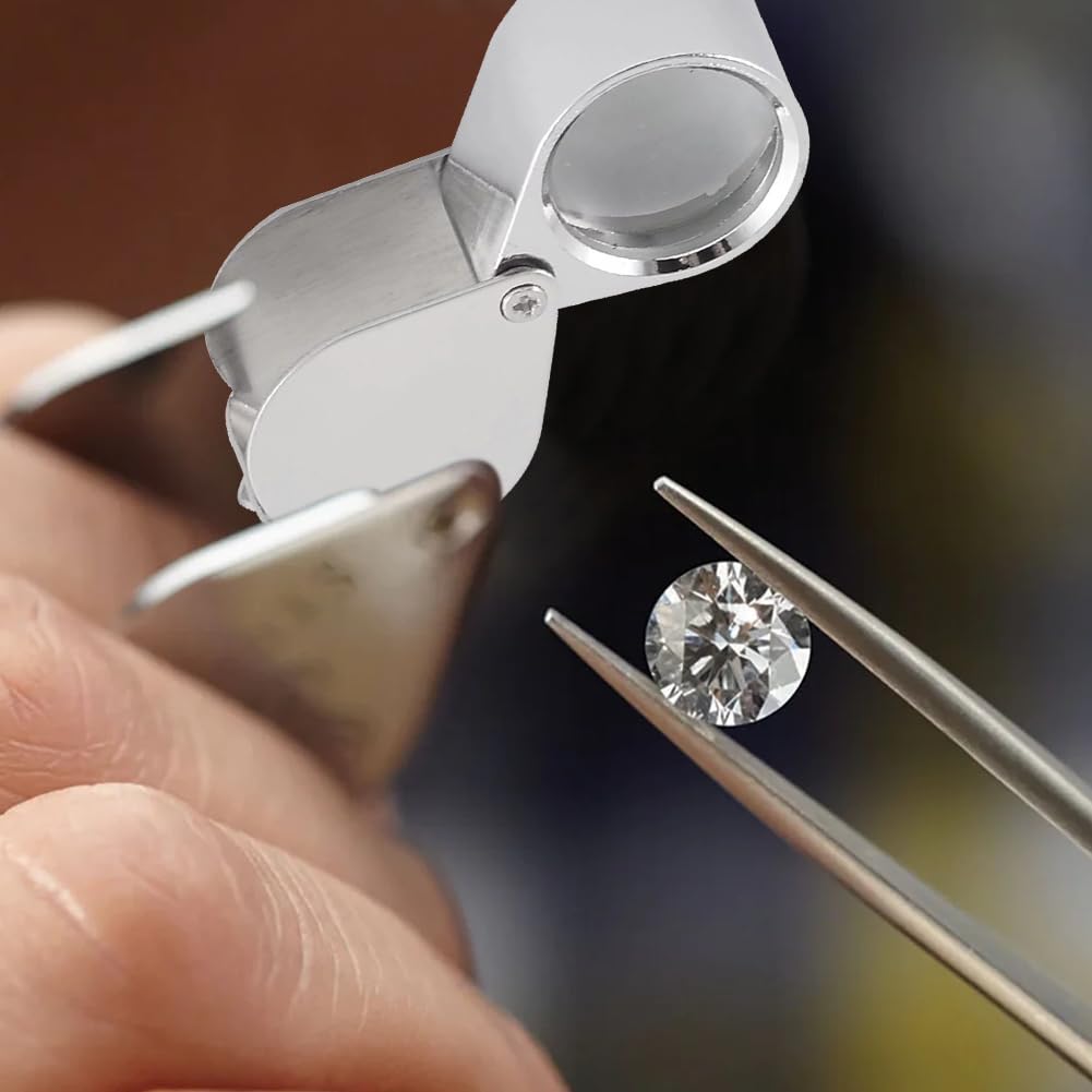 Lupa de Bolsillo 20 Aumentos Lente Geologia Gioielliere Gemme Diamanti Piante