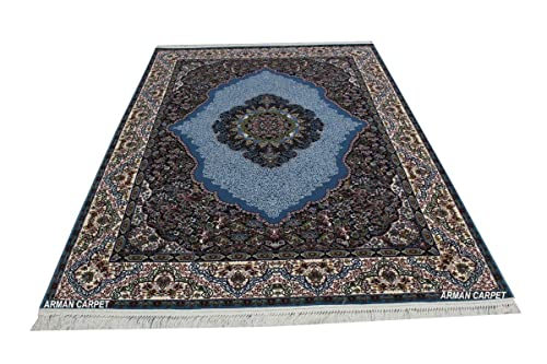 Image of High Density Export Quality Classical Pure Silk Carpet for Your Hall & Living Room 6 X 9 Feet (90x150 cm) Ivory Multi