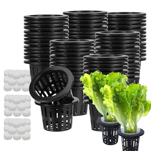 Macetas de red hidroponía | Contenedores para hidroponía - 50 unidades Cestas para cultivo de hortalizas en apartamentos todo el año cultivo en casa interior urbano