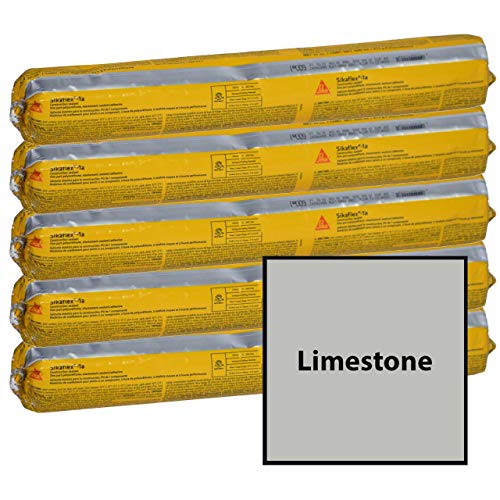 Sikaflex 1a Flexible Non Sag High Performance Polyurethane Concrete Masonry Sealant for Vertical and Horizontal Surfaces. Quarter Case - 5 20oz Tubes. Limestone
