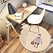 Produktbild KOOCO Home liefert Coral Fleece Soft Runde Cartoon Kaninchen Teppich Rutschfeste Wasser Zeichnung Boden Teppich Stuhl Yoga Matte für Kinder Schlafzimmer, 19, 800 mm X 800 MM