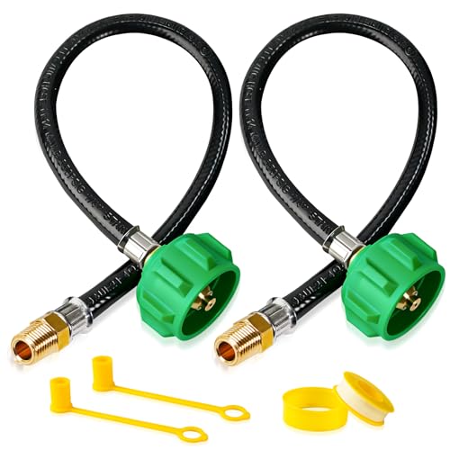 2-Pack 15 RV Propane Hose,1-4 Male NPT & QCC1-Type1 Fittings,Propane Hose-Camper for RV Two-Stage Regulator-Dual LP Tank,Propane Tank Hose for BBQ,Outdoor Cooking,Camping,350PSI.CSA Certified