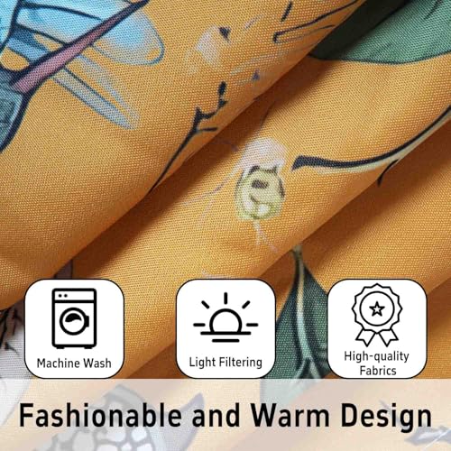Image of Lemon Kitchen Curtains 3 Piece Set Tier Valance Window Decor | 3 Piece Kitchen Curtain Set Includes 54x18in Valance and Two 27.5x36in Tier Curtains for Kitchen, Bedroom and Living Room