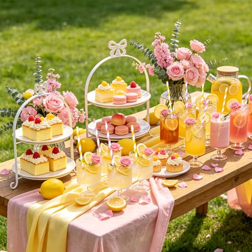 100 pitillos desechables en papel rosa y amarillo miniatura 7