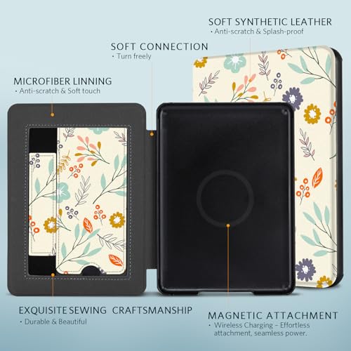 Image of CoBak Lightweight Stand Case for 7 inch Kindle Paperwhite 12th Gen 2024 and Kindle Colorsoft with Right Hand Strap - Compatible with iPhone MagSafe, for Samsung /Belkin /Anker Wireless Charging Pads