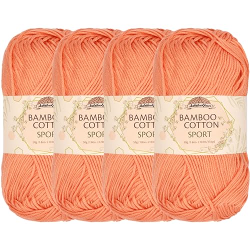 Image of JubileeYarn Bamboo Cotton Sport Yarn - 50g /Skein - COHO Salmon - 4 Skeins