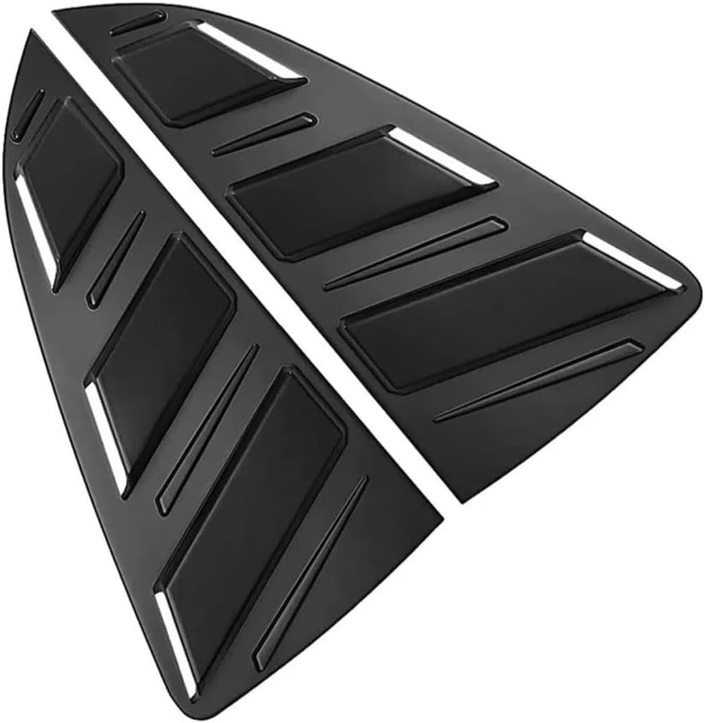 for VW Polo 2019 2020 2021 2022 Car Rear Window Shutter Cover Louver Side Vent Trims ABS Chrome Styling Accessories(Matte Black)