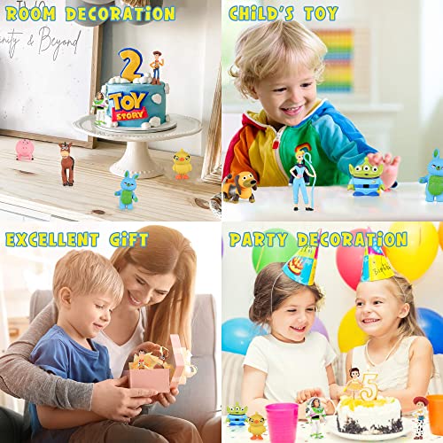 12 Pcs Story Cake Toppers Figurines, Mini Figures Set Cute Action Figures Cupcake Toppers Cartoon Action Figures Birthday Party Cake Decorations (A) #TOP6