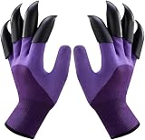 Garden Gloves with Claws, Breathable Gardening Work Gloves for Digging, Claw Gardening Gloves for Planting, Anti-Puncture Garden Gloves Best Gifts for Gardeners Purple