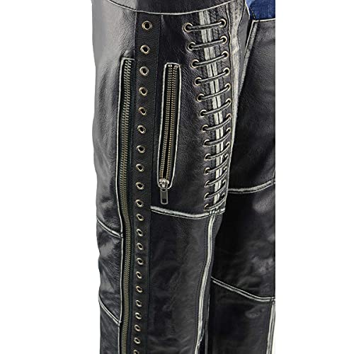 Image of Milwaukee Leather Premium Leather Motorcycle Riding Chaps for Women Bikers