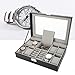 Montre Boîte De Présentoir De Bijoux, 8 Fentes Organisateur De Montre Taie d'oreiller Femmes Bracelet Anneaux Boîte De Rangement en Cuir PU Montre Tiroir À Bijoux Plateau D'affichage, 30 x 2