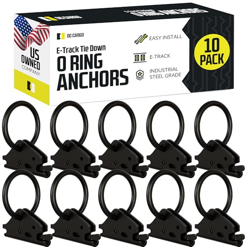 DC Cargo Mall Heavy-Duty Steel O-Ring (Pack of 10) 4500Lbs Break Strength - E Track Accessories Tie-Down Anchors for E-Track Tie-Down System