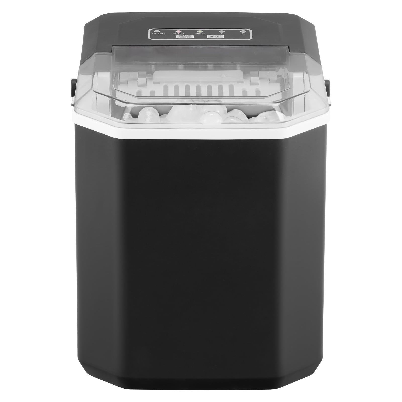 Happybuy Countertop Ice Maker - 9 Cubes in Just 6 Mins! 26lbs Daily Output. Self - Cleaning, Portable. Comes with Scoop & Basket. 2 - Size Bullet Ice for Home, Kitchen, Office, Bar & Party​ | Fridge.com