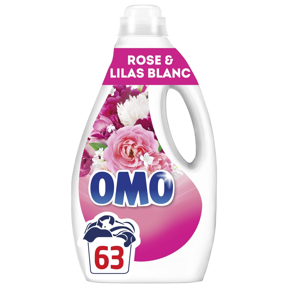Omo Detergente líquido rosa lila blanco 2,646L – 63 lavados