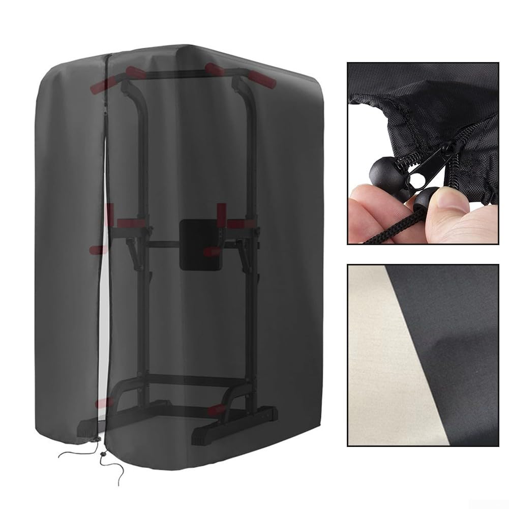 Housse de protection imperméable avec fermeture éclair pour rack de squat et cage d'haltérophilie – Housse de protection anti-poussière 420D pour intérieur et extérieur (taille M/L) (L