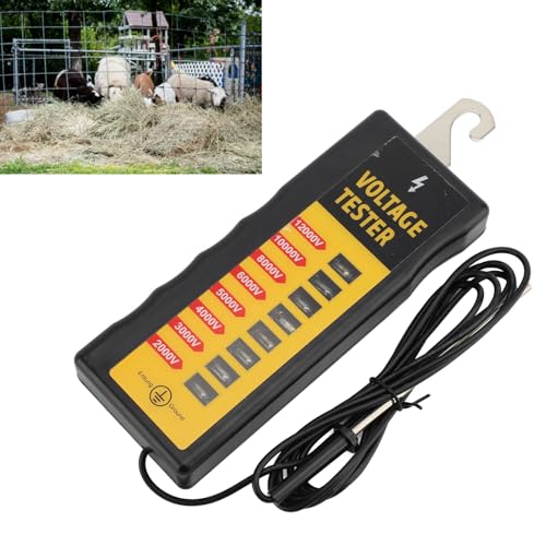 Testador de Tensão de Cerca Elétrica de 8 Luzes Localizador de Falhas de Cerca Portátil, Detector Po