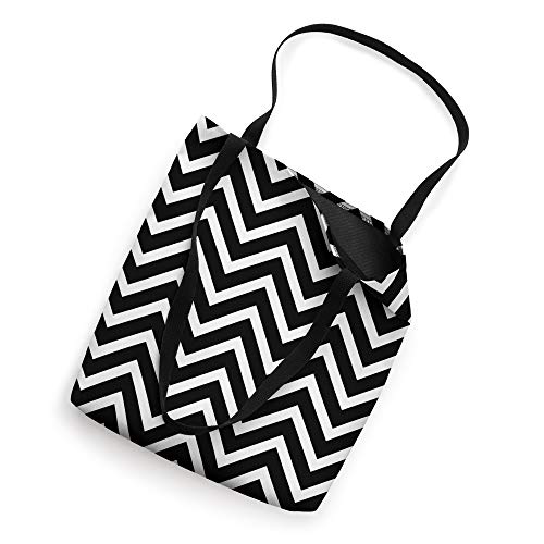 Bolsa Tote con Chevron en Blanco y Negro miniatura 2