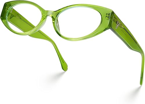 VISOONE ALVERSTONE - Gafas ovaladas de acetato con bloqueo de luz azul, lentes para computadora, multicolor, sin receta