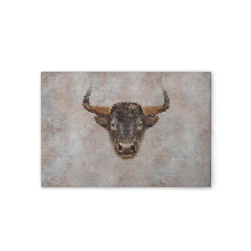 Wisent Impression sur toile pour habiller un mur vide tableau gris beige 90x60