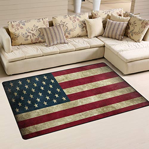 Linomo Tapis de sol vintage USA USA américain Tapis de sol Paillasson de salon décoration de la maison, tapis pour chambre d'enfant garçons filles 31 x 50,8 cm