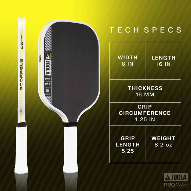 Image of JOOLA Pro IV Pickleball Paddles - Raw Carbon Fiber Surface - Perseus, Hyperion, Scorpeus & Magnus Shapes - 14mm /16mm - Tech Flex Power - Propulsion Core - Wide or Elongated - UPA-A and USAP Approved