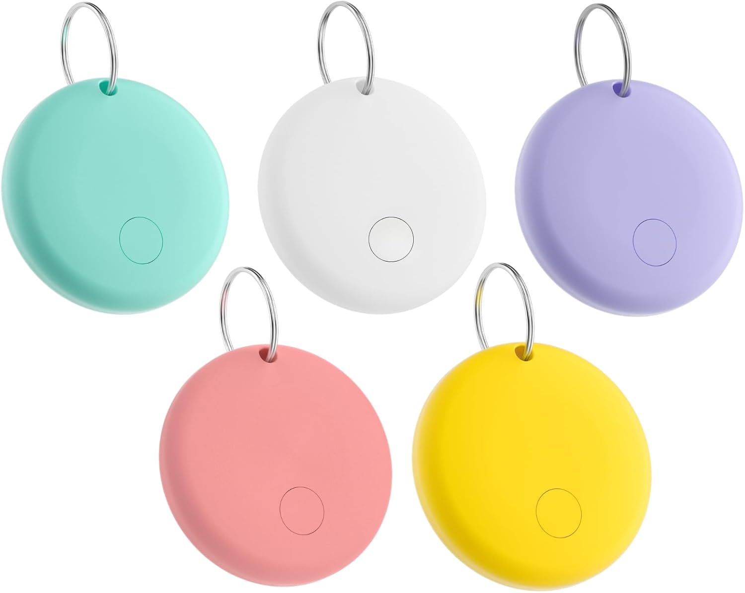 Product image of Mini Smart Tags Tracker Work with Apple Find My (iOS Only), IP67 Waterproof, Keys Finder and Item Locator for Keys, Bags,Luggage and More (Not for Android) (Macaroon, 5 Pack)