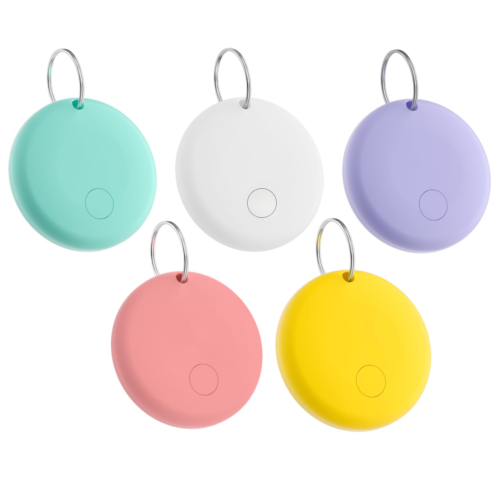 Mini Air Tags Smart Tracker Work with Apple Find My (iOS Only) 5 Pack, IP67 Waterproof, Keys Finder and Item Locator for Keys, Bags,Luggage and More (Not for Android) (Macaroon, 5 Pack)
