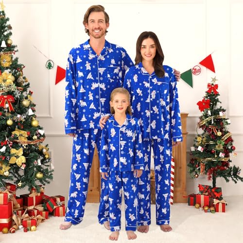 Pijama de Navidad con botones que soluciona la ropa de dormir familiar 2