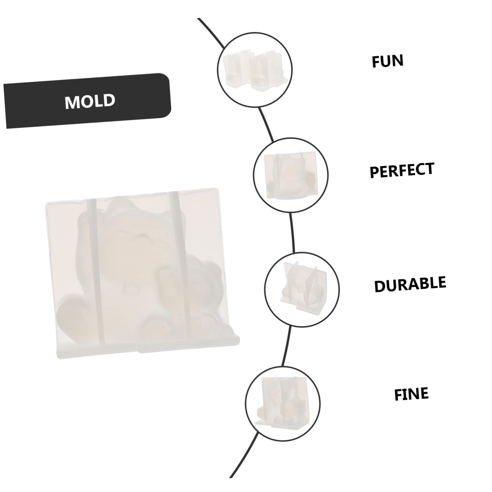 Artibetter 3 Ensembles Moule Silicone Mots Moules Chocolat Bricolage Outillage Outils De Bricolage Cake Chat Époxy Cristal Créatif Gel De Silice Transparent 2 Pièces * 3