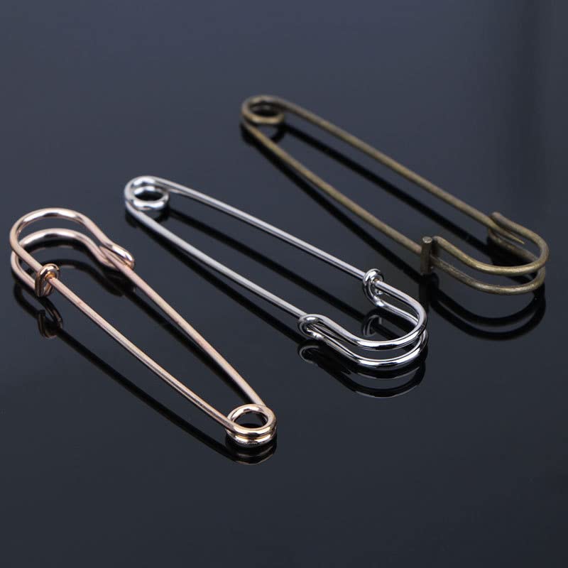 Grandes épingles de sûreté, Lot de 20 épingles à Couverture Solides de 50/60/70/75/89/100 mm, Grandes épingles Lourdes for Broches, Bijoux artisanaux, épingles à Tapis