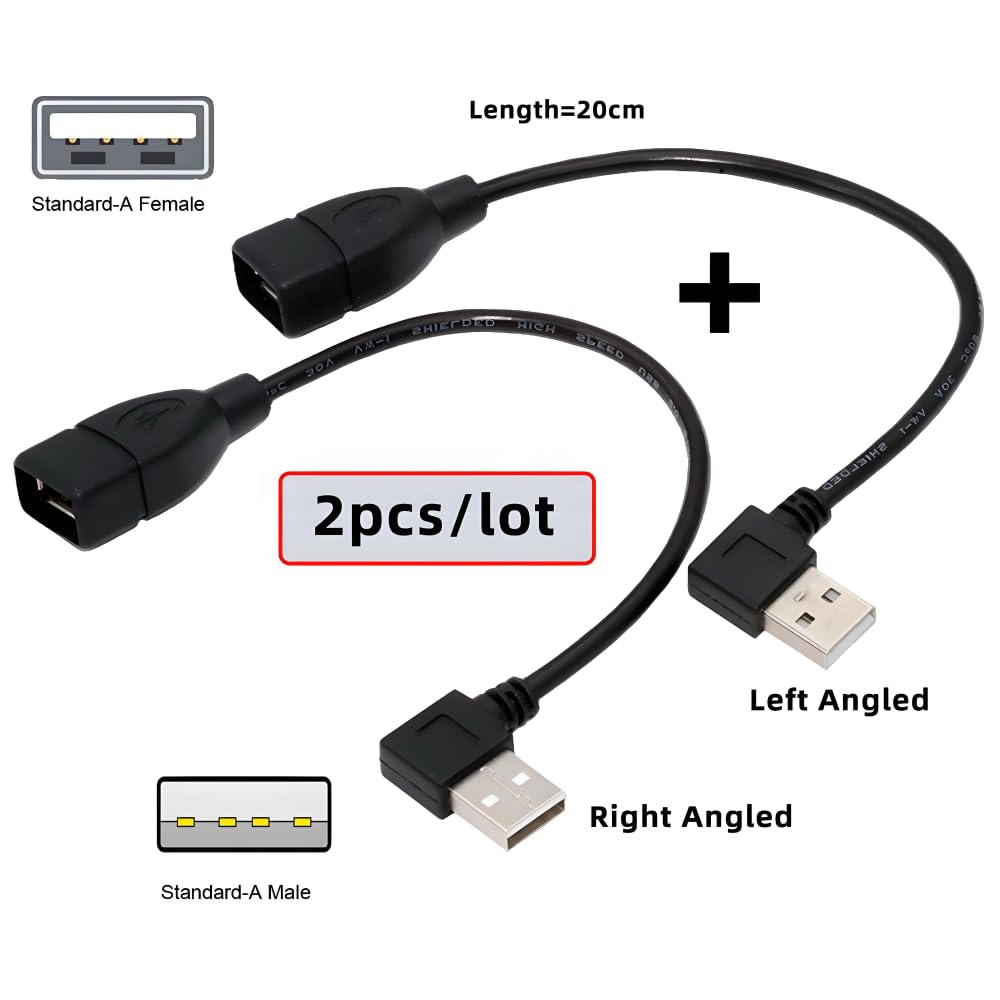 Adaptateur USB 2.0 Angle Droit Mâle Vers Femelle 90° - Neuf - Marque Renkforce - Longueur 5 Cm