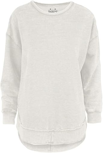 Royce Brand Melange Poncho Fleece Long Sleeve Crew Neck Hi-Lo Round Bottom