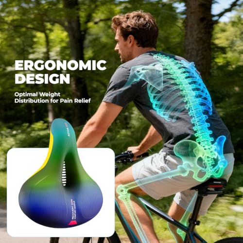 ROCKBROS Fahrradsattel Bequem Gelsattel Herren Damen Ergonomischer Breiter Fahrradsitz Weich Memory...