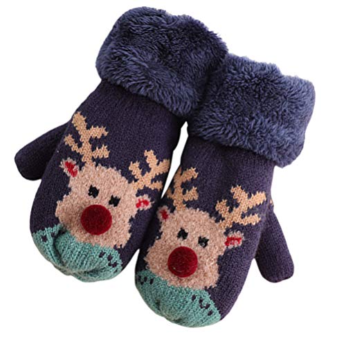 NOLITOY 1pair Christmas Knitted Mitten Gloves for Boy Girl Thicken Hand Gloves Warm and Breathable Outdoor Stylish Design for Activities Present for Christmas and Birthdays