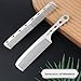 TIESOME 2Pcs Hair Styling Comb, Stainless Steel Fine Tooth Comb, Unbreakable Teeth Design, Anti Static comb, Heat Resistant, Professional Barber Comb Set, Silver Hair Combs for Men Women