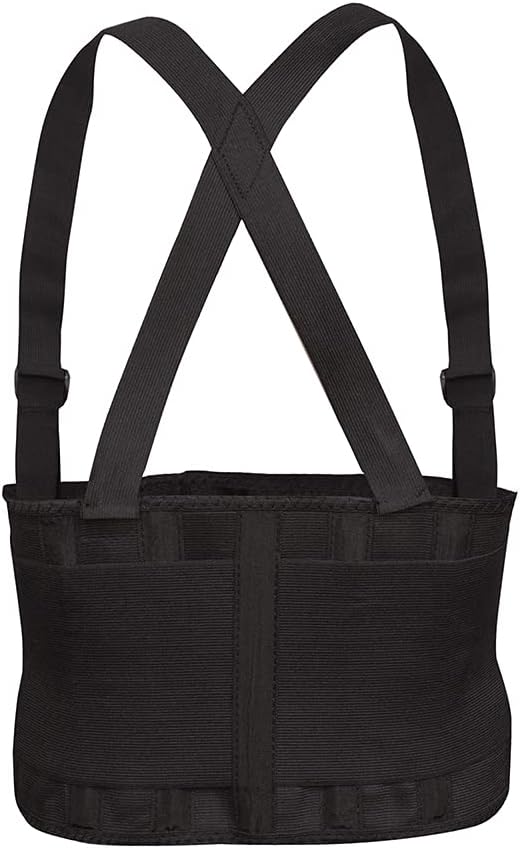 Cordova SB-M Adjustable Back Support Belt with Attached Suspenders, Medium, Black - Back Brace - 
