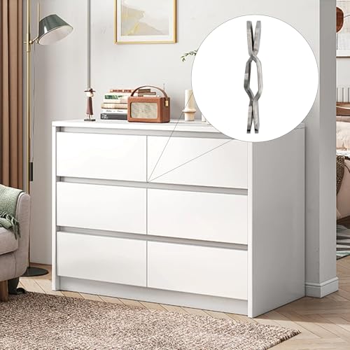 Image of 4 Pairs Flush Mount Bracket, Stainless Steel Headboard Wall Mounting Brackets, 54x30mm Interlocking Furniture Connector for Large Picture Hanging and Sectional Couch Connectors, Large