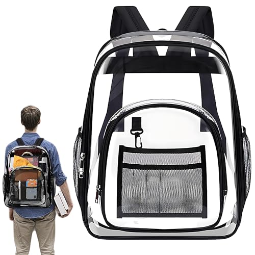 WSNDM Mochila Transparente Plástica Pequeña, Mochila Escolar Pvc Resistente al Agua Para el Día a Trabajar Escuela Estadio Supermercado Gimnasio Piscina Playa.