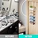 HapiRm Towel Racks for Bathroom Storage - 6 Tier Over The Door & Wall Mount Rolled Towel Storage Organizer Holder with Metal Shelf Basket for Small Bathroom, Camper, Rv - White, Patented