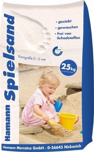 Spielsand Classic 25 kg - Qualitäts Quarzsand I gesiebt I frei von Schadstoffen I gewaschen I feine Körnung ISpielplatz I Sandkasten I Kindergeburtstag