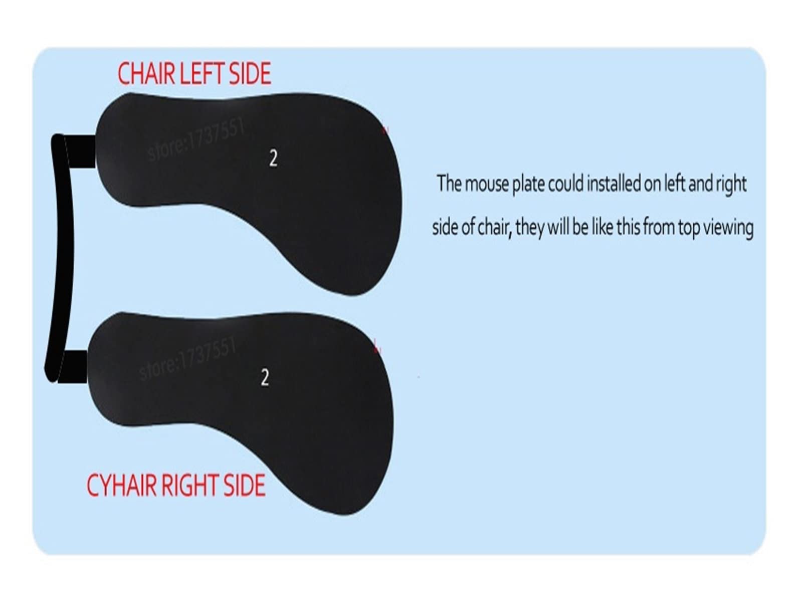 Rozmiar XL Podłokietnik Podłokietnik Podkładka pod mysz Krzesło Ramię Zacisk Wsparcie nadgarstka 480 * 230 mm Podłokieć Z Antypoślizgową Podkładka Pod Mysz OK020
