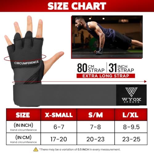 Image of WYOX Boxing Wraps MMA Gloves Inner Boxing Gloves for Women & Men - EZ-Off & On - Thick Knuckle Padding - Breathable Fabric